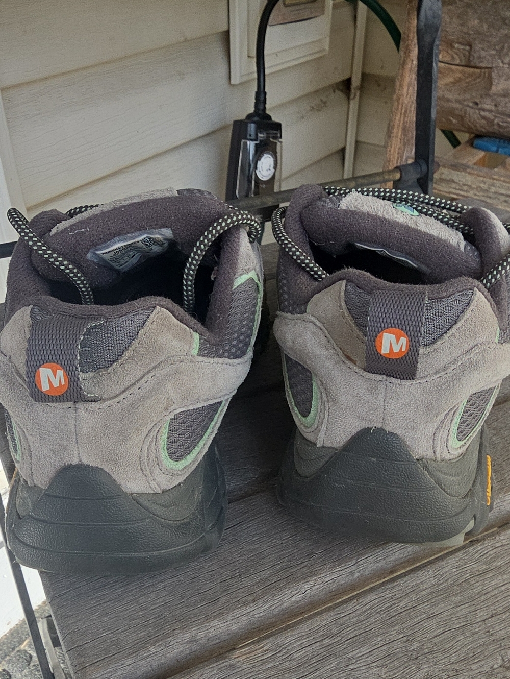 Merrell Women's Grey Trail Shoes with Mint Accents - Size 7 - Picture 10 of 10